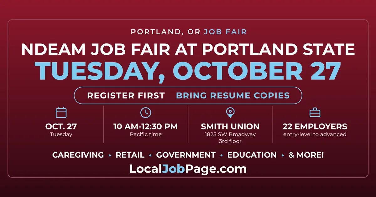 PSU NDEAM Job Fair Oct. 27: Goodwill, ODOT, Daimler Truck and More Hiring Downtown