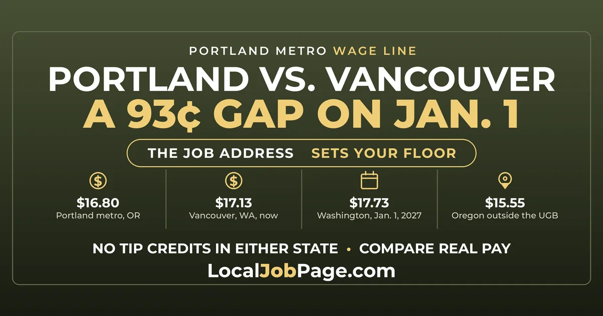 Portland vs. Vancouver Minimum Wage: Washington's 2027 Raise Widens the Gap